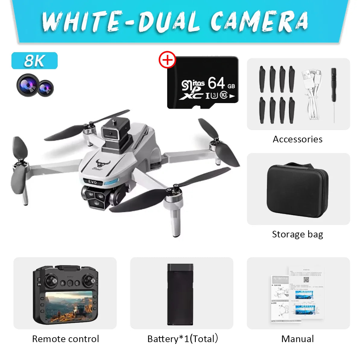 New SG901 MAX GPS Drone Professional 8K Camera Aerial FPV Brush Avoiding Obstacle with Large Screen Remote Control Folding Drone