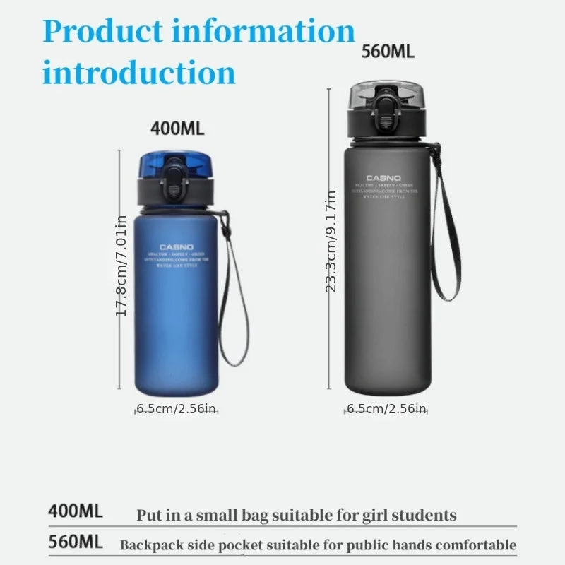 Durable water bottle with bounce cover, suitable for outdoor sports-very suitable for cycling, camping and running