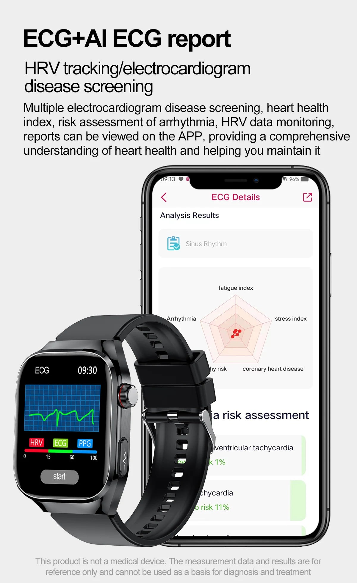 2025 New Three Highs Blood Pressure Smartwatch ECG Uric Acid Heart Rate Clock Body Analysis Health Monitoring Watches