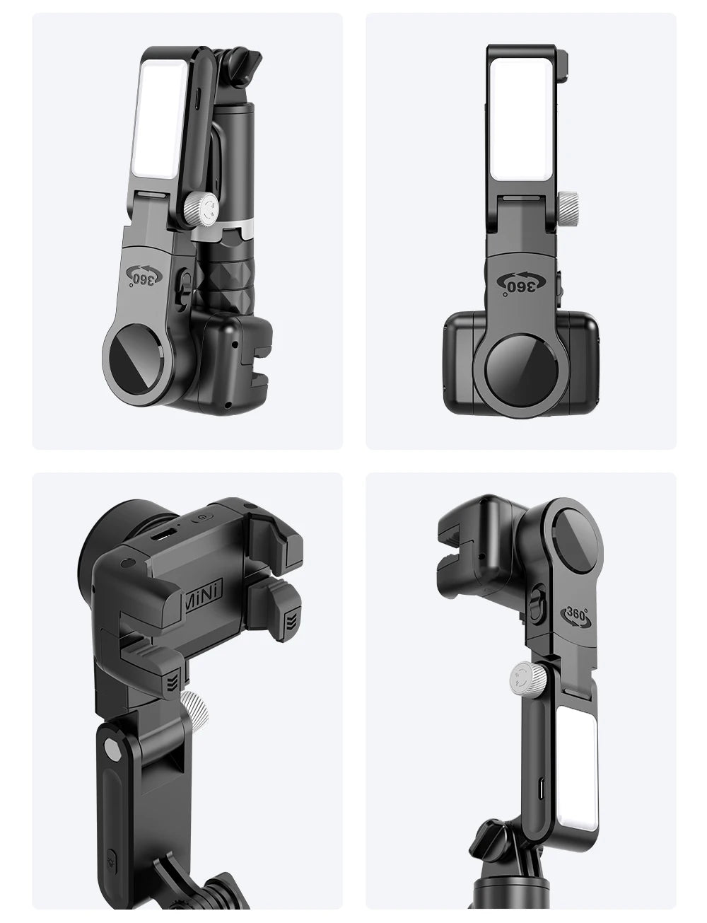 Q18 Desktop Following the shooting Mode Gimbal Stabilizer Selfie Stick Tripod with Fill Light for Smartphone