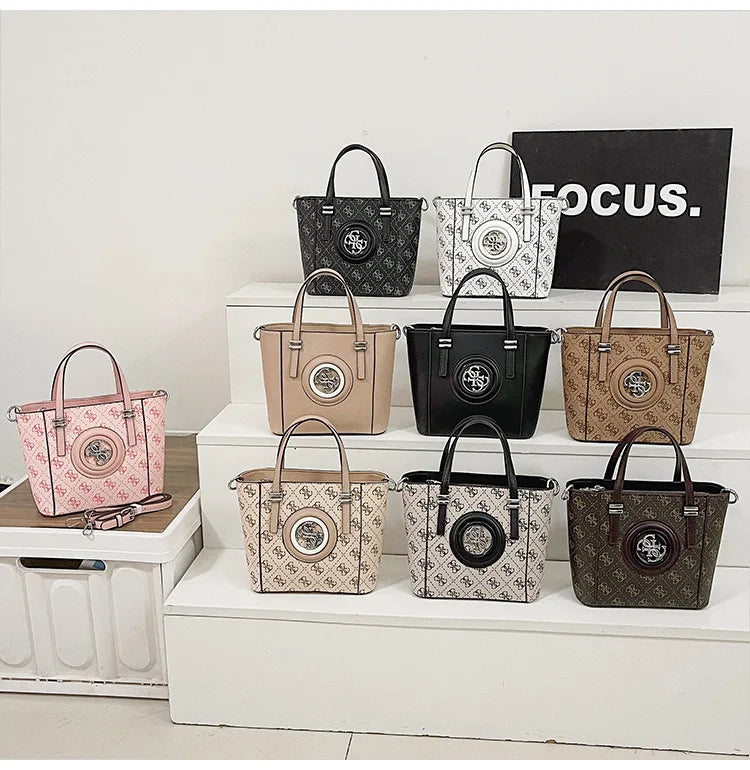 2025 Summer Women's Printed Letter Tote Bag, Large Capacity Shoulder & Crossbody Purse, Trendy Handheld Design for Everyday Use