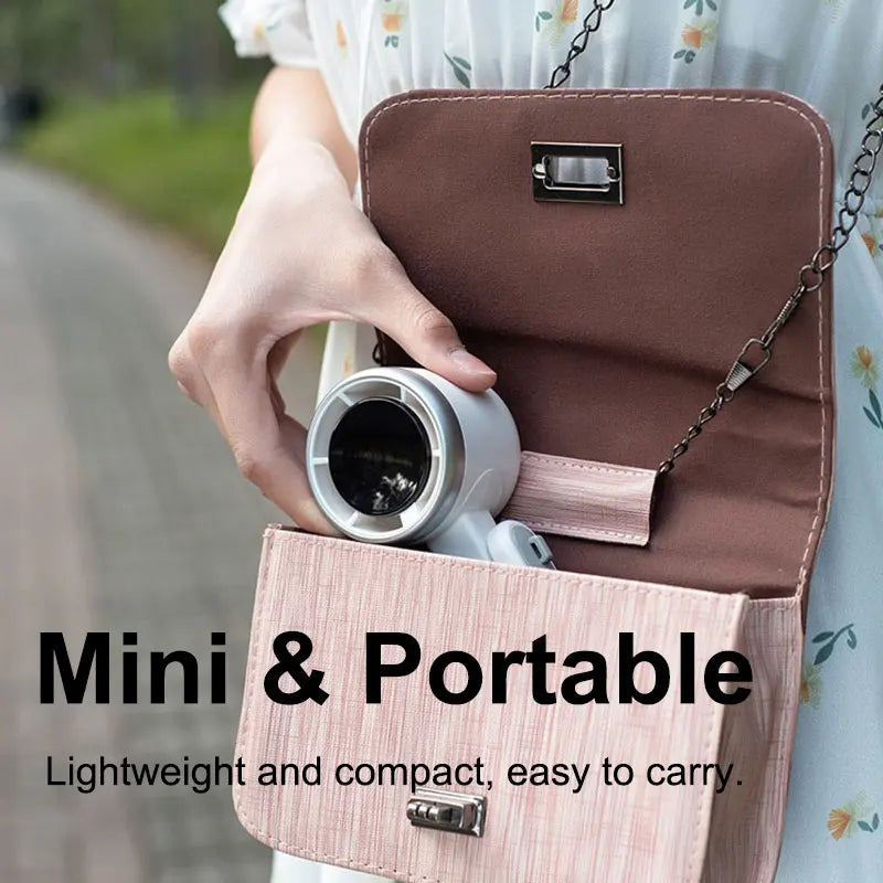Handheld Mini Fan Small Pocket Electric Adjustable Turbo Low Noise Outdoor Office Camping Fan Rechargeable 5 Speed Air Cooler