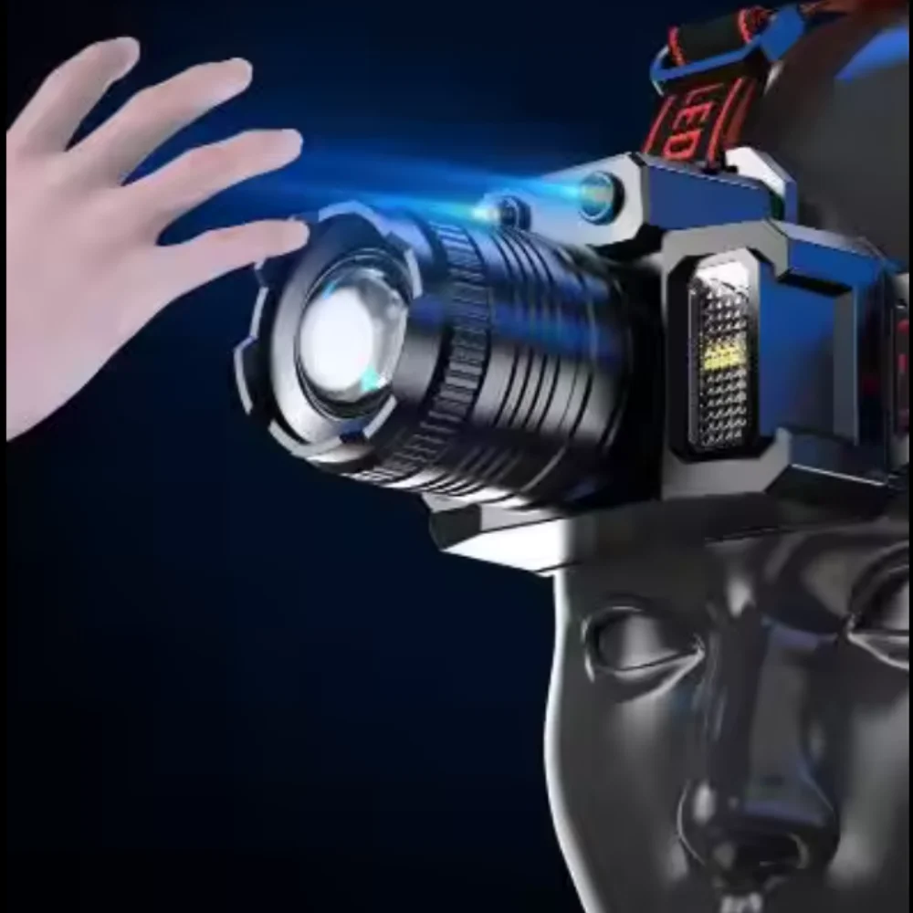 Usb Rechargeable Headlamp Super Bright Head Lamp Motion Sensor Headlight 5 Lighting Modes Zoomable Head Lights Forehead Light