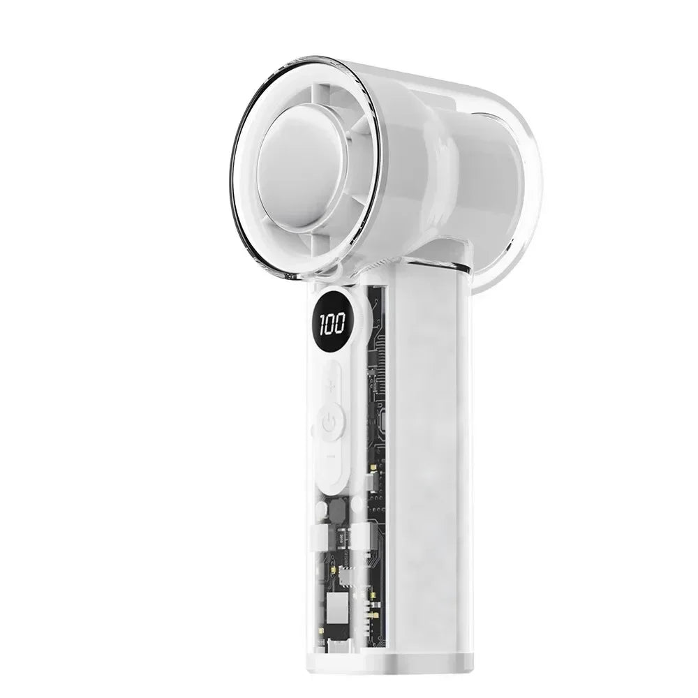 2025 Portable Handheld Fan - 100-Speed Turbo Cooling, 3000mAh Rechargeable, High Wind Outdoor Mini Fan with Adjustable Airflow