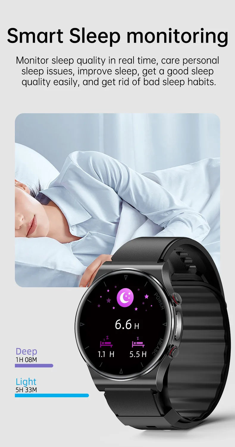 P70 Smart Watch Air Pressure Pump Blood Pressure Medical Grade ECG+PPG Heart Rate Blood Pressure Measurement Elder Health Watch