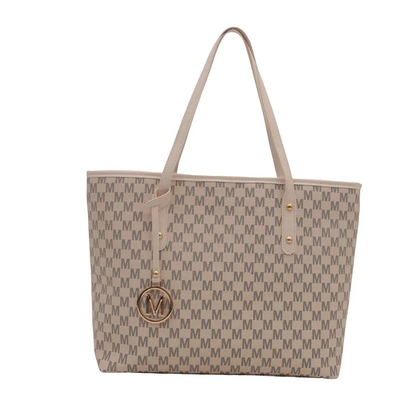 Letter Print Fashion Shoulder Bag Versatile Large Capacity Handbag Luxury Brand Bag Clutch Bag Retro Trend Commuter Tote Bag