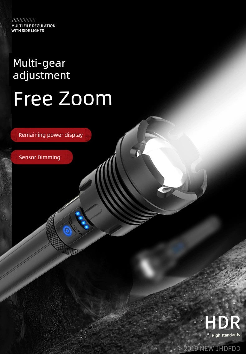 P90 Power Torch Rechargeable Outdoor Long-Range Xenon Lamp Zoom High-Power Spotlight Super Bright Probe Xenon Lamp