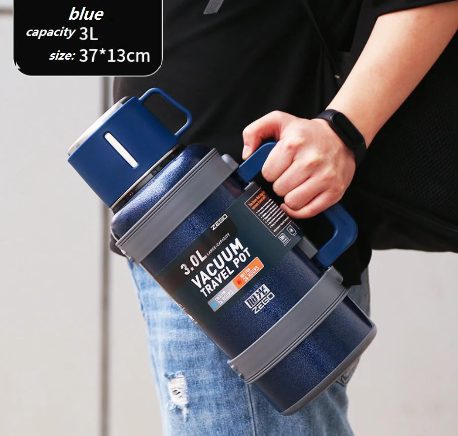 304 Stainless Steel Big Capacity Thermos Bottle 3L /4L Outdoor Travel Coffee Mugs Thermal Vaccum Water Bottle Thermal Mug