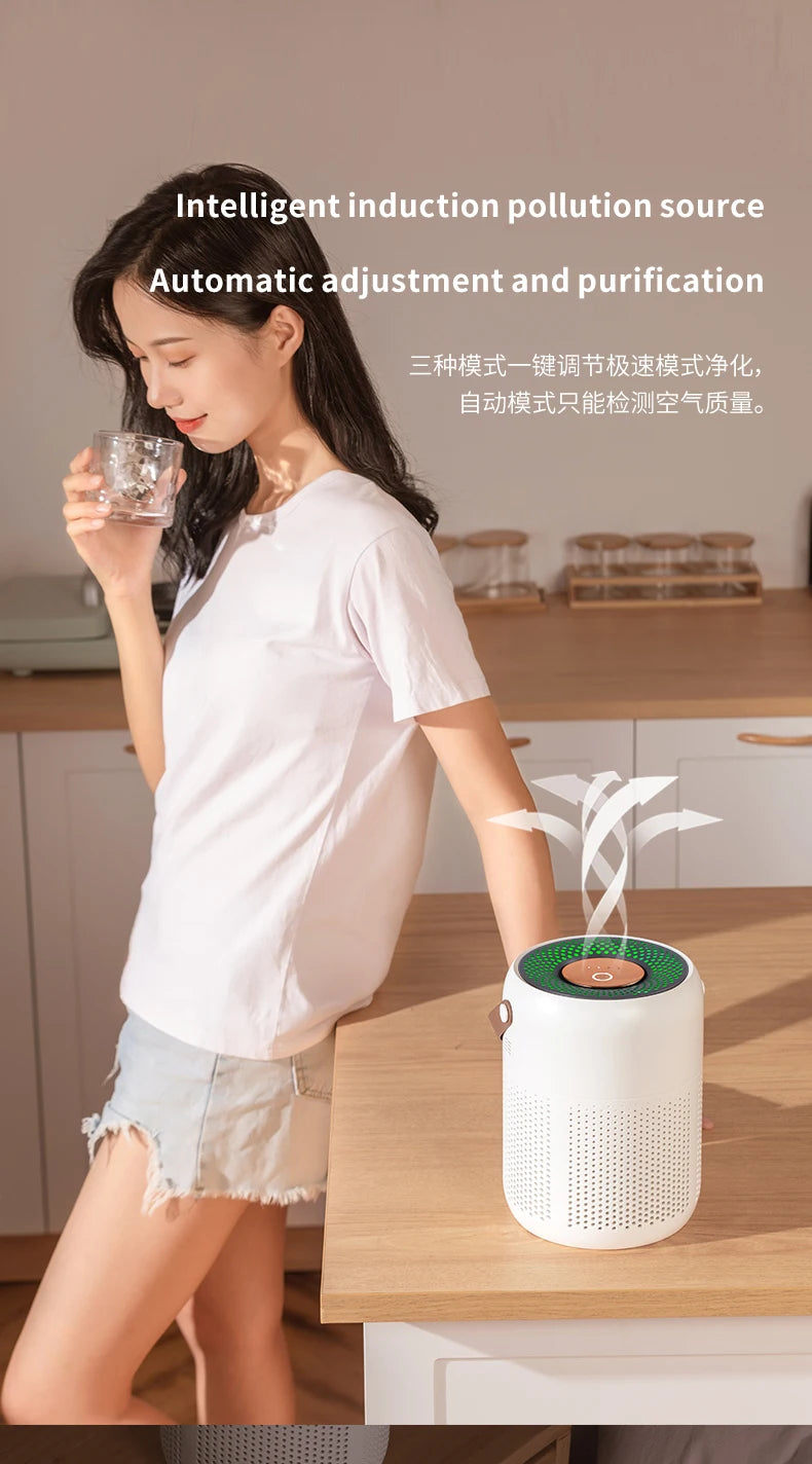 AP07 Air Purifier USB Negative Ions Generator Remover Formaldehyde for Home Portable Air Cleaner Perfume for Desktop Office
