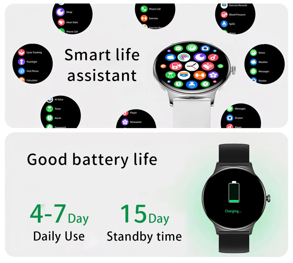 New Ultra Thin Smart Watch Women Screen Always Display Time Sports Bracelet Bluetooth Call Fashion Smartwatch