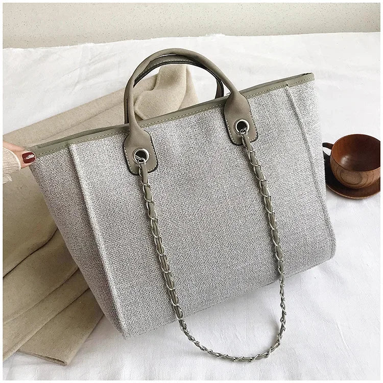 Fashion Make Up Designer Big Women's New Korean Fashion Casual Large Capacity Shoulder Crossbody Chain Tote Bag