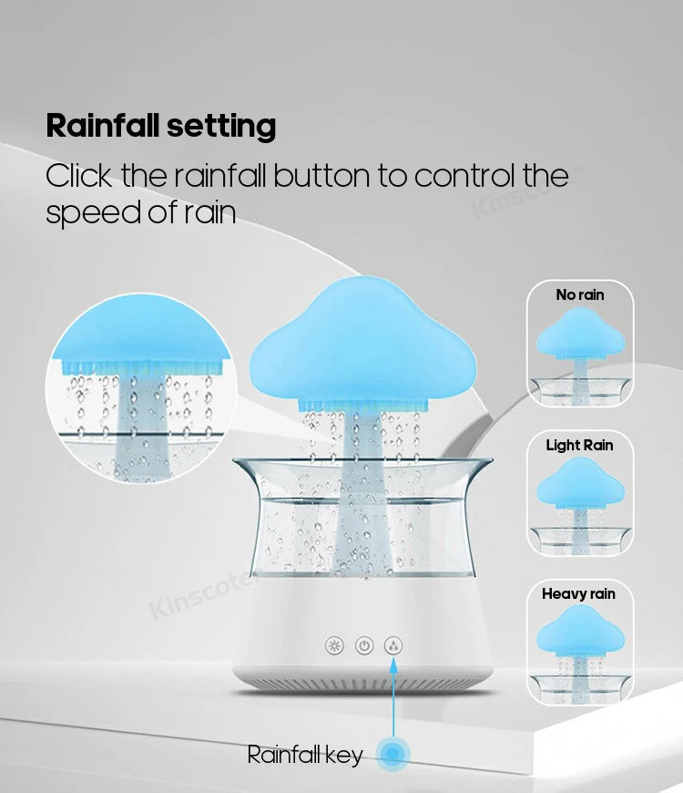 Rain Cloud Electric Air Humidifier 300ml Aroma Diffuser Zen Rain Water Drops Colorful Night Light Humidifier for Home Gift
