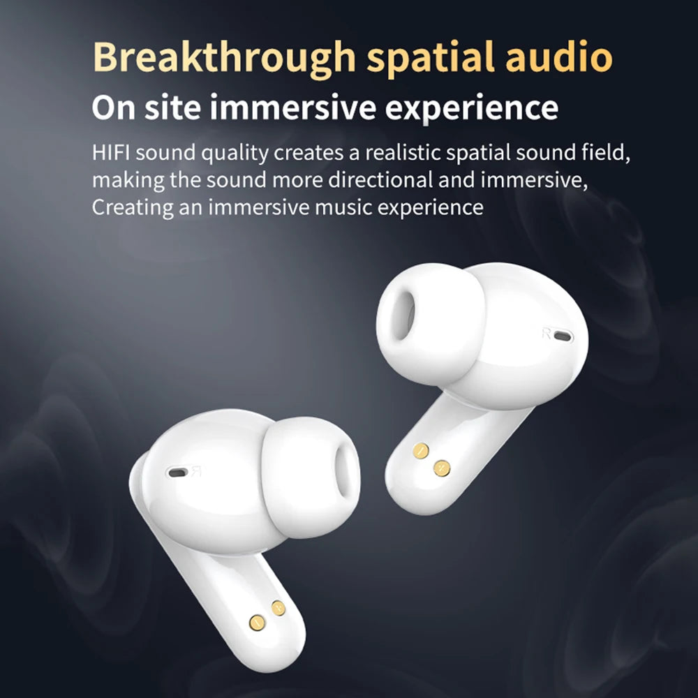 LX-60 Full Touch Screen Headphones ANC Bluetooth 5.4 Noise Cancelling Earphones HiFi Stereo Wireless In-Ear ENC Earbuds With Mic