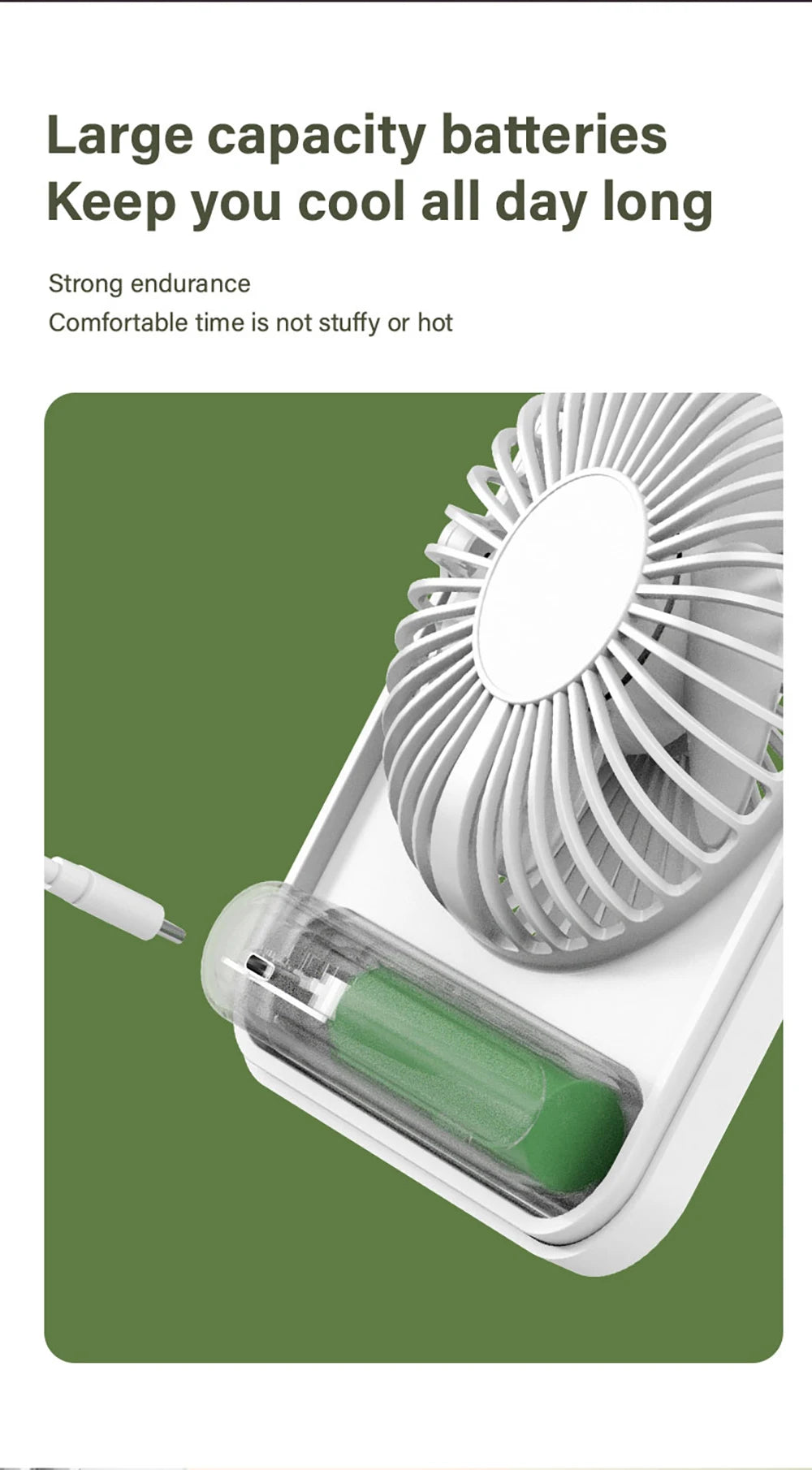 Desk Fan Portable Desktop Fan Mini USB Rechargeable Fans 5 Speed Adjustable 180° Foldable Portable Small Silent Fan for Office