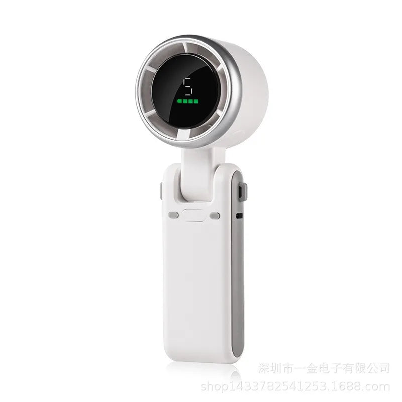 Handheld Mini Fan Small Pocket Electric Adjustable Turbo Low Noise Outdoor Office Camping Fan Rechargeable 5 Speed Air Cooler