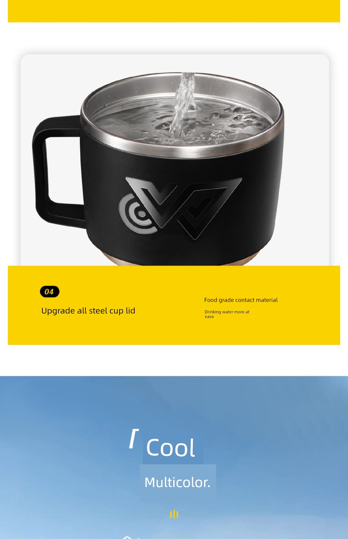 2024 Thermal Pot Large Capacity Men Outdoor Thermal Cold Preservation Dual Use Water Cup