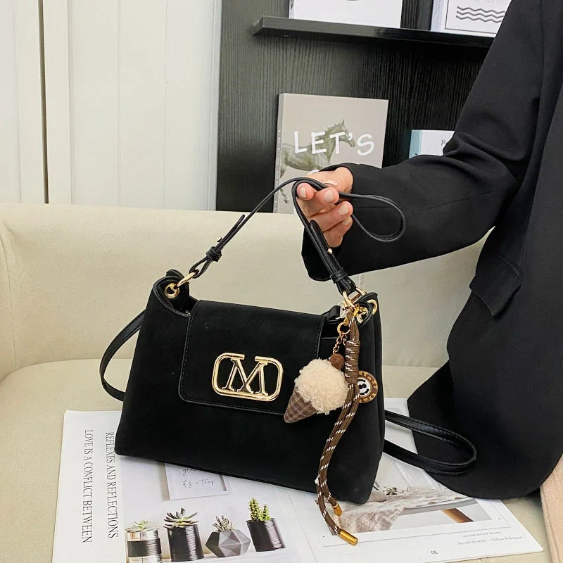 High-Quality Leather Shoulder Bag for Ladies, Women's Handbag by Famous Designer, Popular Classic Tote Elegant Style