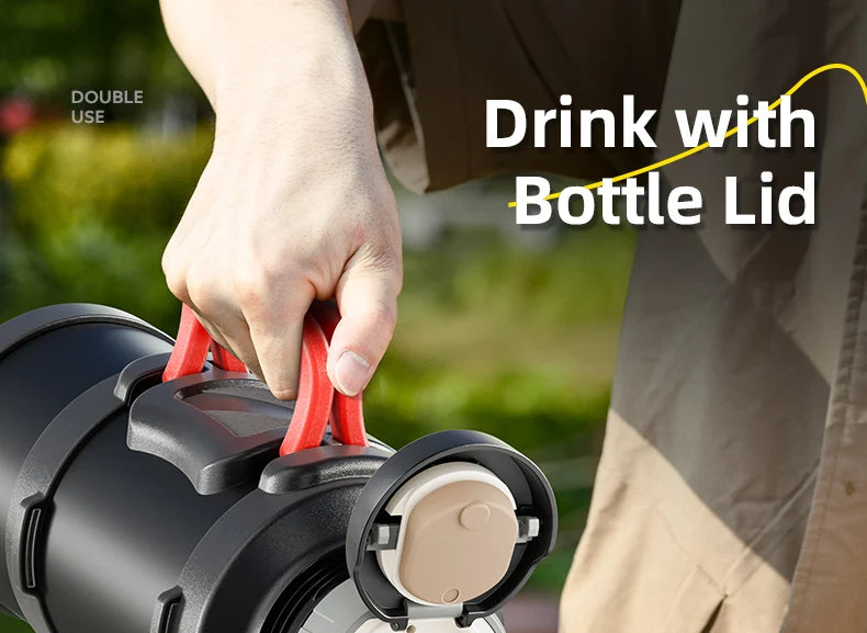 Stainless Steel Thermos Bottle with Handle Outdoor Portable Large Capacity Thermal Water Bottle ,Keep Hot and Cold for 72H