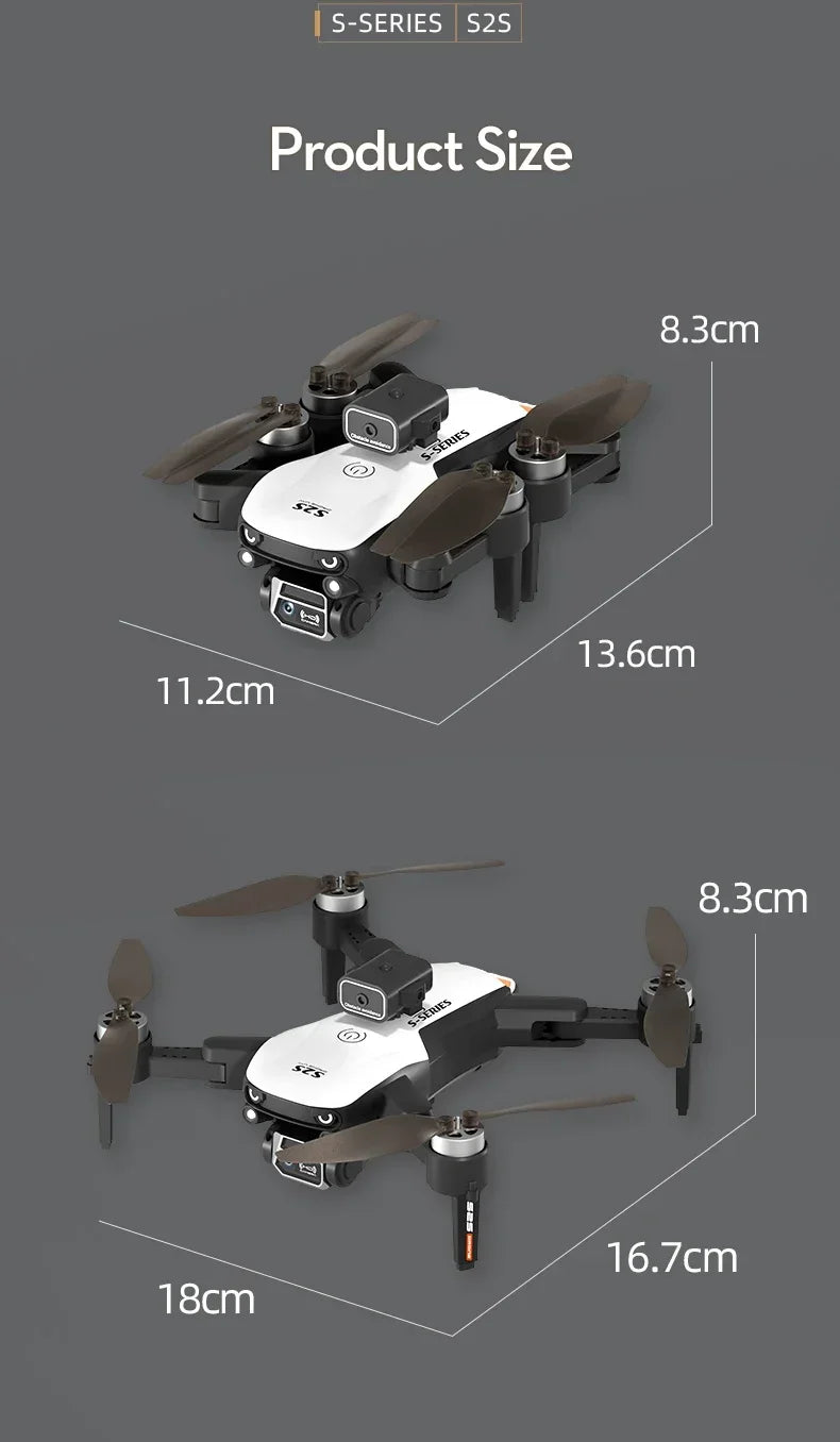 New S2S Mini Drone Profesional 8K HD Camera Fly 25Min Obstacle Avoidance Brushless Foldable Quadcopter Optical for Xiaomi