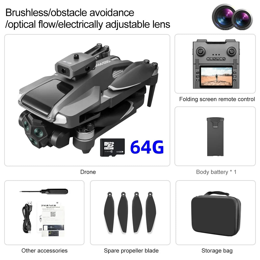 2025 New M66 Drone 4K HD Aerial Photography Camera Drone with Screen Omnidirectional Obstacle Avoidance Drone RC
