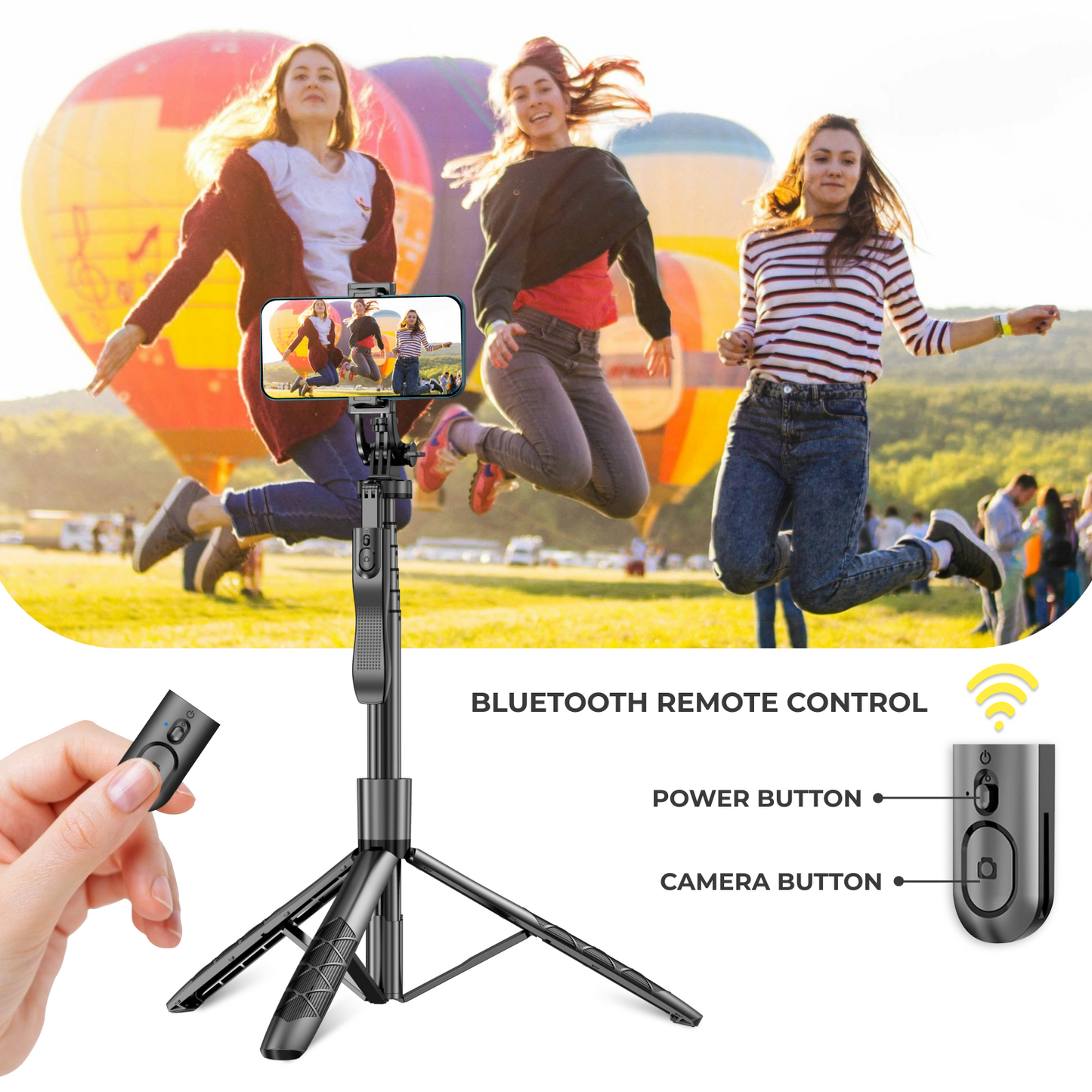 Phone tripod 62 inch selfie stick