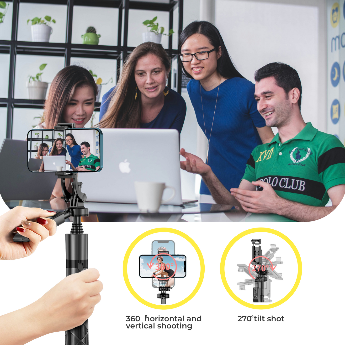 Phone tripod 62 inch selfie stick