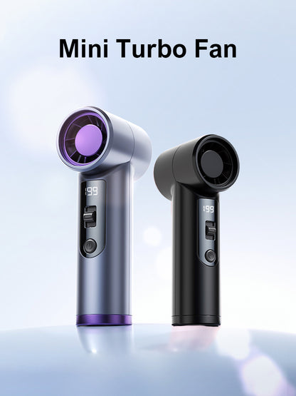 Rechargeable Electric Handheld Fan 199 Speeds Adjustable Portable Outdoor Mini Air Cooling Turbo Fan Personal Fan with Lanyard