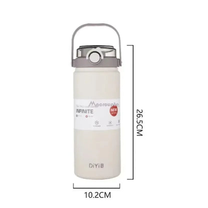 1.2L Large Capacity  Bottle with Straw Stainless Steel Double Drinking Straw Thermal Water Bottle Keep Cold and Hot Thermos Cup