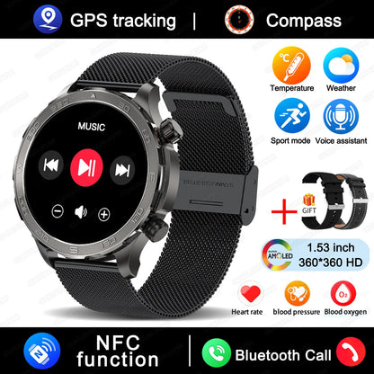 2025 New For Huawei IP68 Waterproof GPS Sports Smart Watch Men AMOLED HD Screen Heart Rate NFC Bluetooth Call Smart Watch Woman