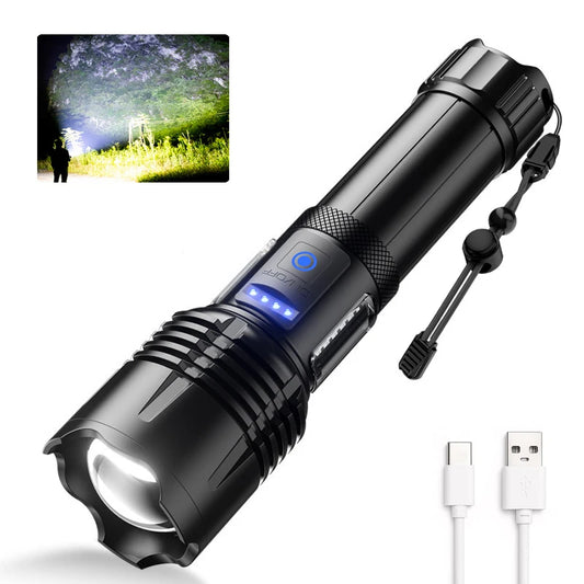 Portable Long-Range Outdoor Camping Flashlight Strong Light Mobile Charging Treasure Home Use Long-Life Electric Power Source