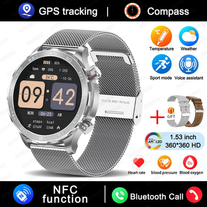 2025 New For Huawei IP68 Waterproof GPS Sports Smart Watch Men AMOLED HD Screen Heart Rate NFC Bluetooth Call Smart Watch Woman