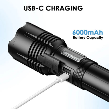 Portable Long-Range Outdoor Camping Flashlight Strong Light Mobile Charging Treasure Home Use Long-Life Electric Power Source