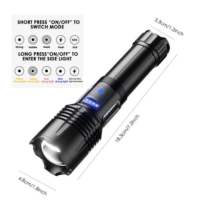 Portable Long-Range Outdoor Camping Flashlight Strong Light Mobile Charging Treasure Home Use Long-Life Electric Power Source