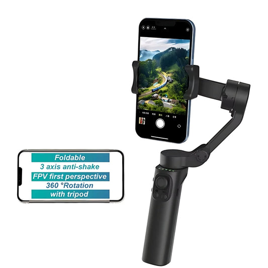 2025 F5 Plus 3-Axis Foldable Handheld Gimbal Smartphone Stabilizer Anti-Shake Cellphone Video Recorder Vlog Mobile Selfie Camera