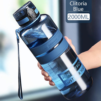 1.5/2L Sport Water Bottle Large capacity Portable leakproof Shaker Outdoor Fitness Bottle EcoFriendly Plastic Drinkware BPA Free