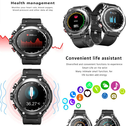 T92 Smart Watch with Earbuds 2-in-1 Music Player Heart Rate & Blood Pressure Monitor Waterproof IP67 Answer Calls with Earphones