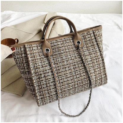Women Tote Bag Fashion Nylon Large Handbag Chains Shoulder Bags Ladies Big Messenger Bag, Shopping Bag