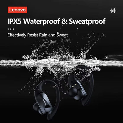 Lenovo LP75 Sports Wireless Earphones with Mics,Button Control, LED Power Display,Hifi Stereo Sound BT 5.3 TWS Headphones