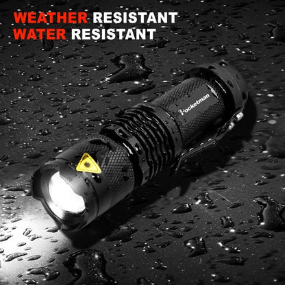 Portable Mini Q5 LED Flashlight Tactical Lamp LED Flashlight Adjustable Focus Zoomable Light for  Hiking Camping Power Outage