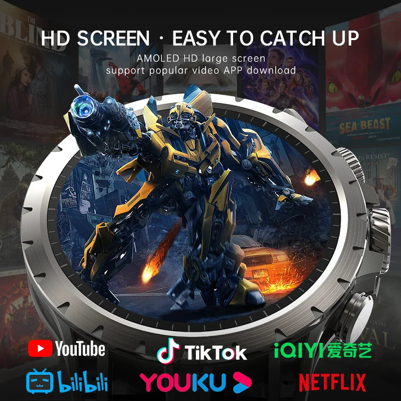 Reloj Inteligente Con Tarjeta Sim AMOLED 3+32GB Pago De Frecuencia Cardiaca SOS Admite NFC WIFI Q85 Reloj Inteligente 4g