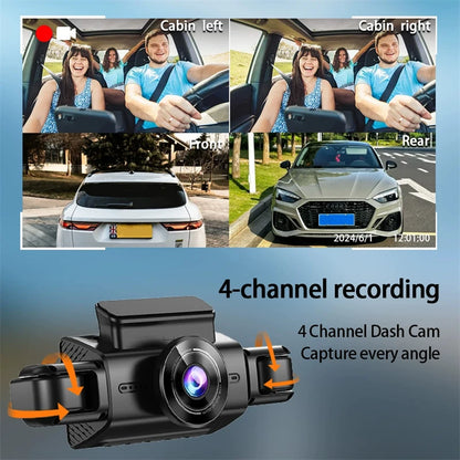 FHD 1080P 4 Channel Dashcam WiFi APP Control Front and Rear Car Camera 24h Parking Mode 4 Lens DashCam DVR Car Driving Recorder