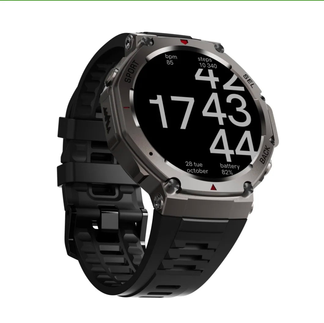 DM58 Round Smartwatch GPS Smart Watch for Men Waterproof 5ATM Water Sports Surfing, Diving, Paragliding, Swimming