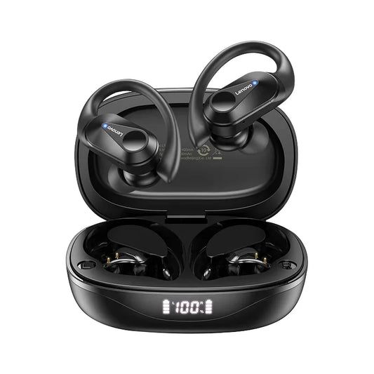 Lenovo LP75 Sports Wireless Earphones with Mics,Button Control, LED Power Display,Hifi Stereo Sound BT 5.3 TWS Headphones