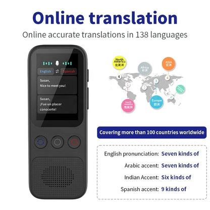 2025 NEW Portable Mini AI Translator Multi Languages Translation Device Intelligent Translator Machine Conferences Simultaneous