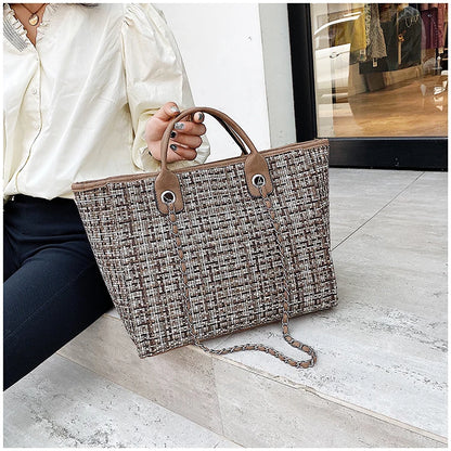 Women Tote Bag Fashion Nylon Large Handbag Chains Shoulder Bags Ladies Big Messenger Bag, Shopping Bag