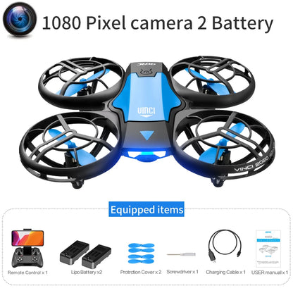 New V8 Mini Drone 4K 1080P HD Camera WiFi Fpv Air Pressure Altitude Hold Black Quadcopter RC Drone