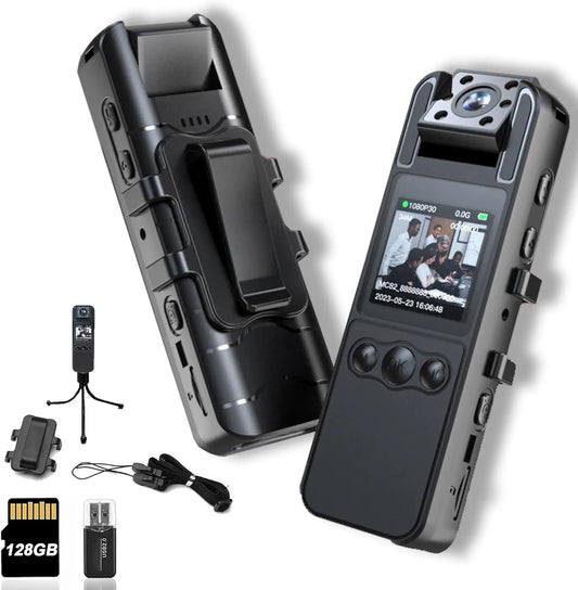 1.4 Inch Screen Body Camera with Audio and Auto Video Night Vision 1080P FHD Mini Wearable Body Worn Cam Portable