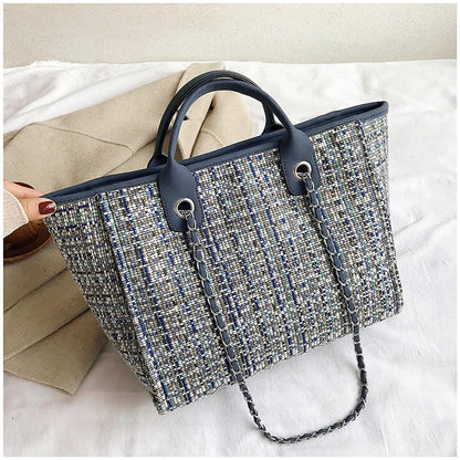 Women Tote Bag Fashion Nylon Large Handbag Chains Shoulder Bags Ladies Big Messenger Bag, Shopping Bag