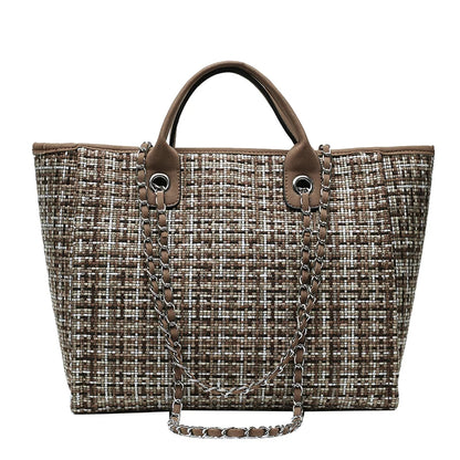Women Tote Bag Fashion Nylon Large Handbag Chains Shoulder Bags Ladies Big Messenger Bag, Shopping Bag