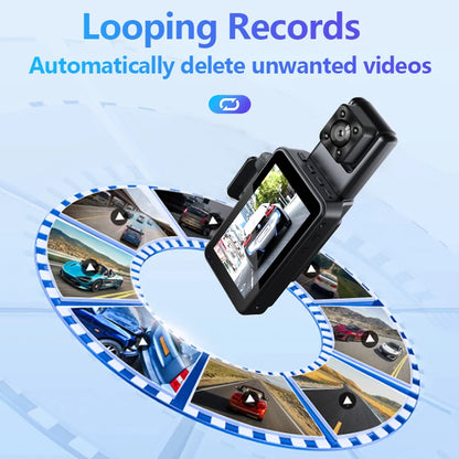 Dual Lens Car Dash Camera with Full HD 1080P IPS Screen WIFI APP Control Function-Black Box Video Recorder in Black Color